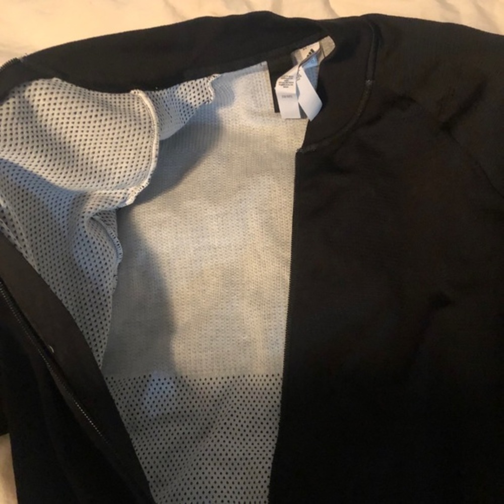 Black Adidas Full‎ Zip 3 Stripes Track Jacket - Picture 3 of 5